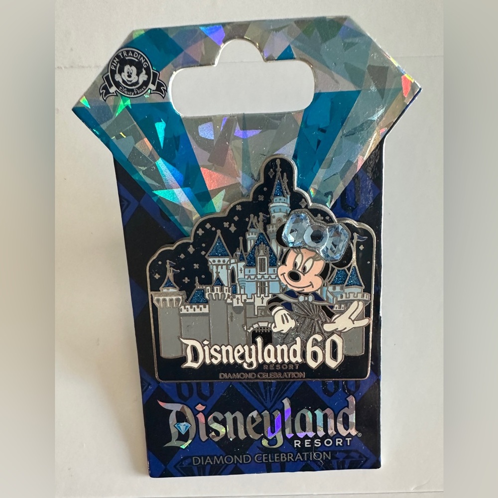 Disneyland 60th Anniversary Diamond Celebration Minnie Mouse Logo Trading Pin